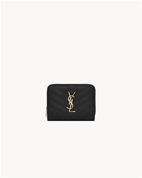 ysl chervon zip around wallet compact|CASSANDRE MATELASSÉ compact zip around wallet in grain .